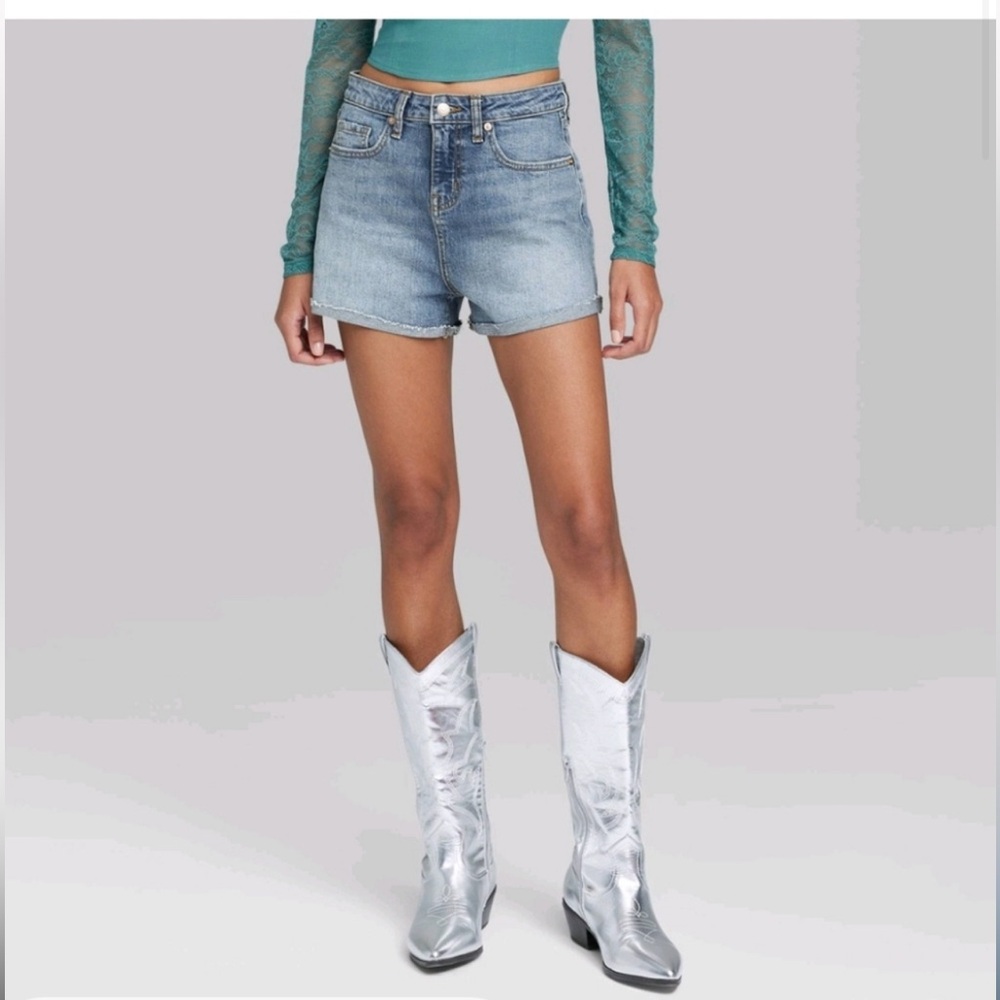 Nwt Wild Fable High Rise Rolled Cuff Jean Shorts 8